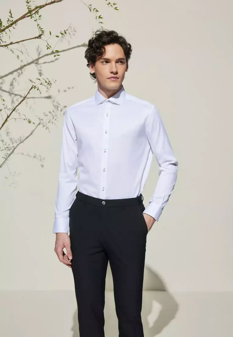 G2000 Non-Iron Cotton Stretch Smart Fit Fine Twill Shirt with Design Detail
