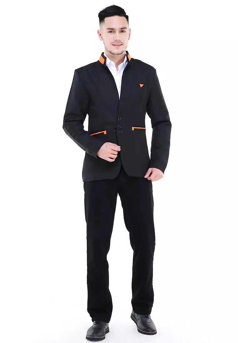 Woreq Jas Blazer Triangle On Pocket Formal Longsleeve Suit Material High Twist ORIGINAL