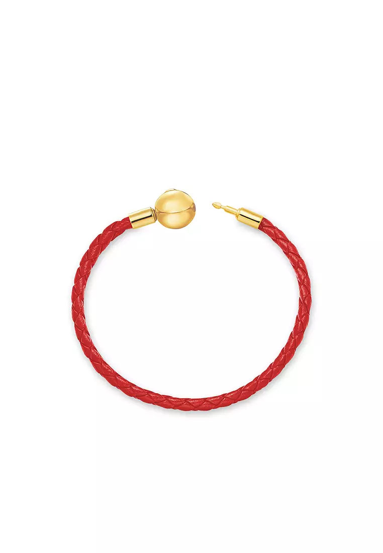 紅色皮革手链 L4 (3MM)