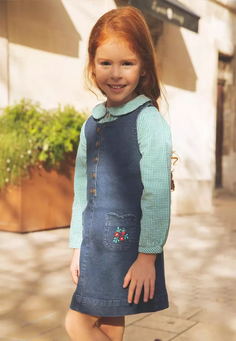 Long denim jumper dress outlet