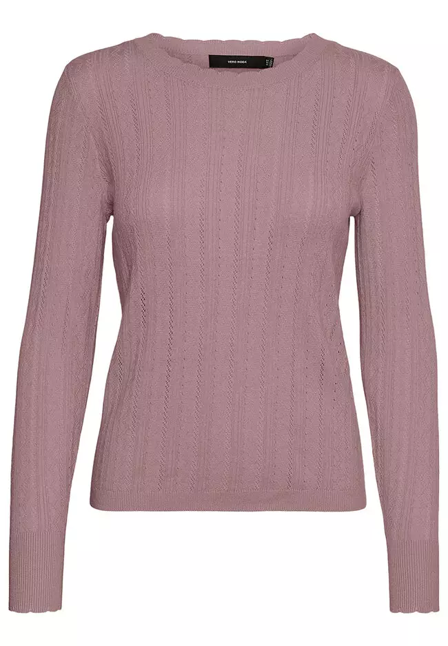 Buy Vero Moda Karis O-Neck Pointelle Top 2023 Online | ZALORA Singapore