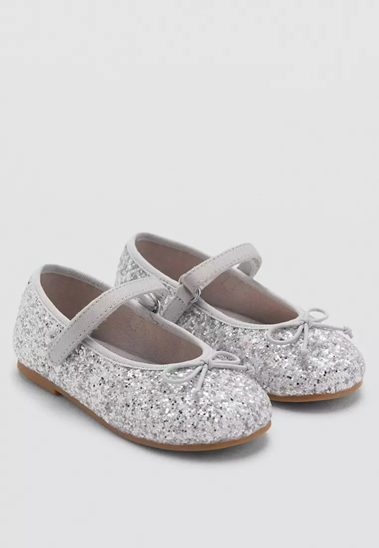 Glitter-Effect Ballet Flats