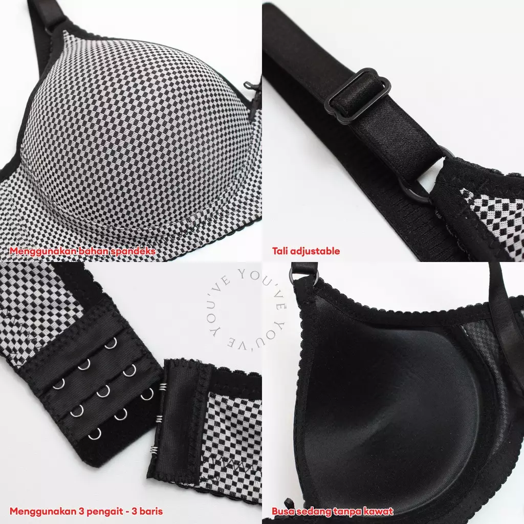 YOUHAVE PAKET HEMAT 2 PCS GRATIS 1 PCS BH Wanita Bra Tanpa Kawat Busa Sedang Bra 100149