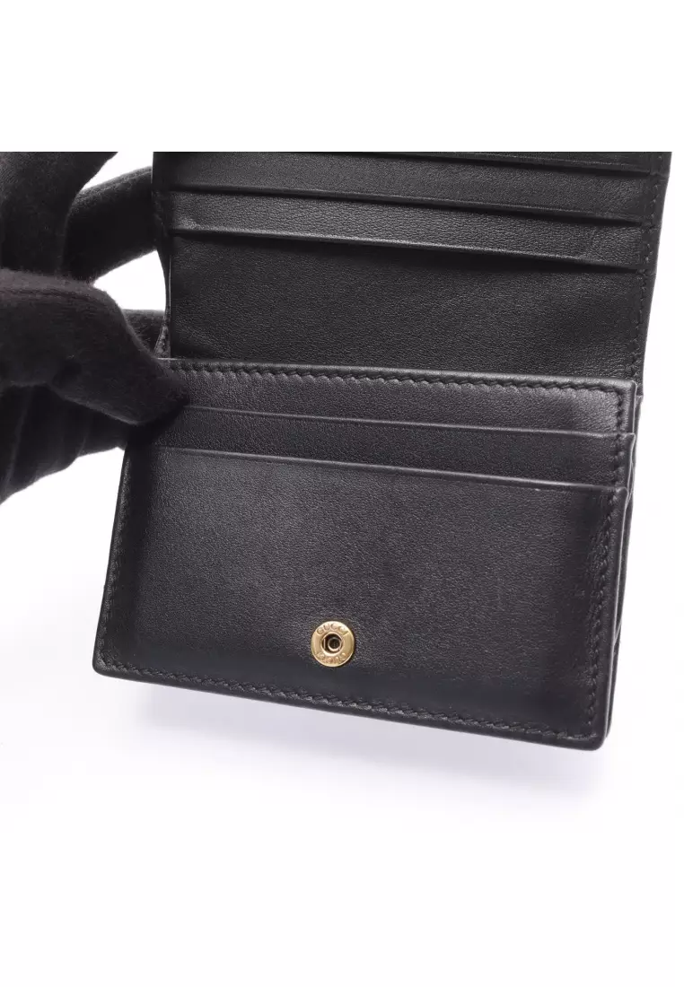 Pre-Loved Gucci GG Marmont Bi-fold wallet leather black