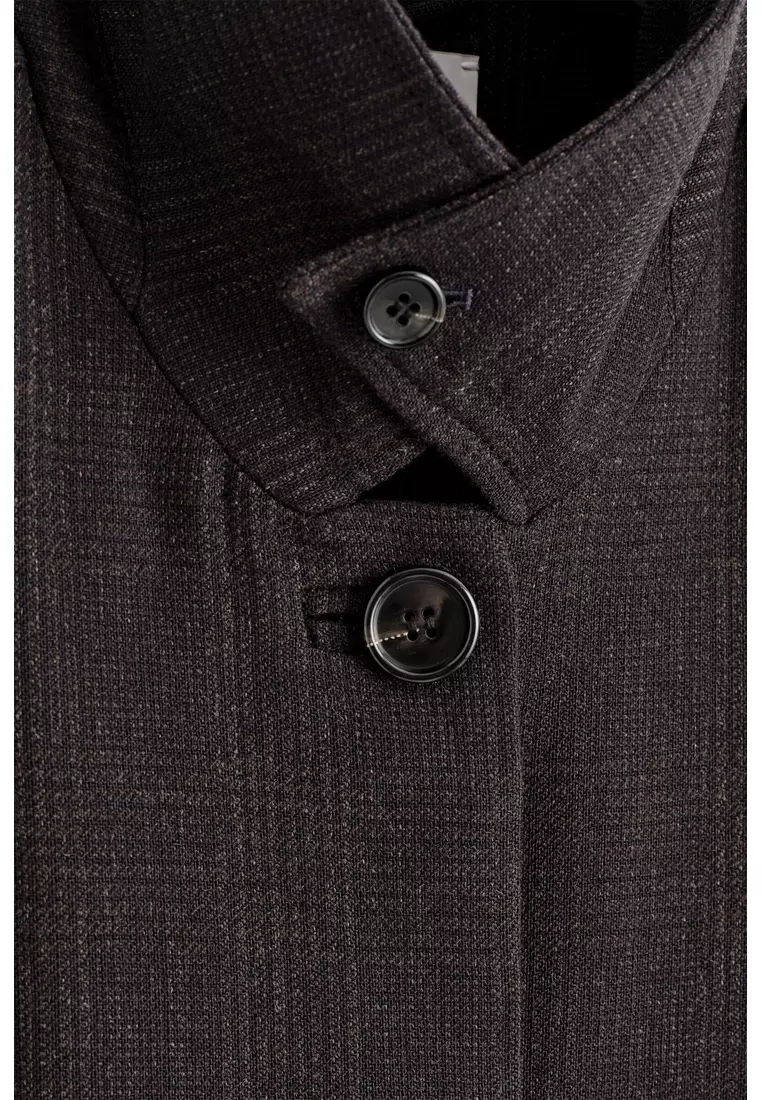 WOOL-BLEND LONG TRENCH COAT