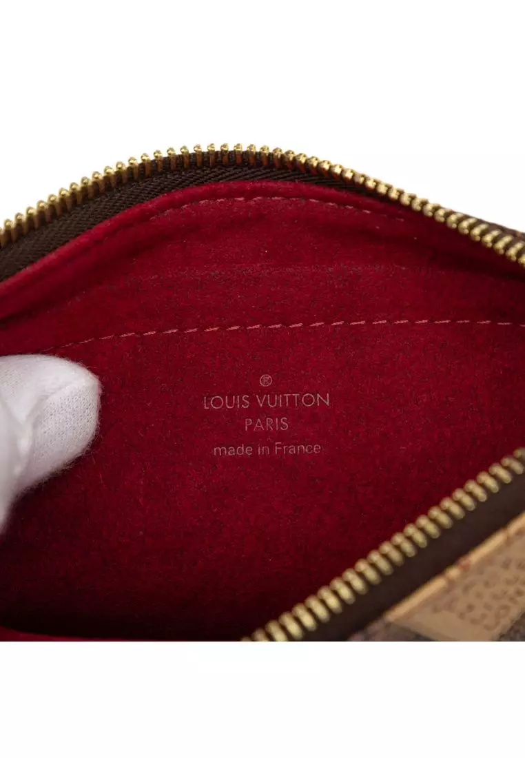 Pre-Loved Louis Vuitton Damier Ebene Trunks Labels Pochette Milla Mm