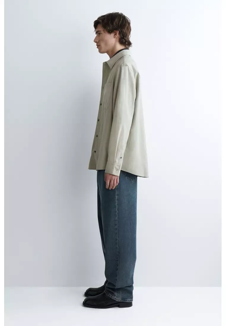 RELAXED BRUSHED COTTON-BLEND SHIRT