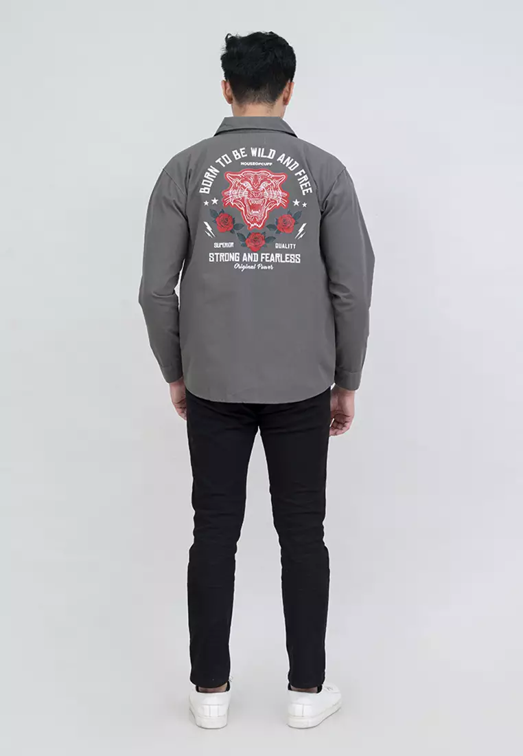 houseofcuff jaket parka abu tebal pria unisex strong n fearless