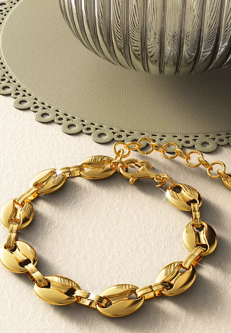 Interlocking Anchor Link Bracelet in Gold - 8mm