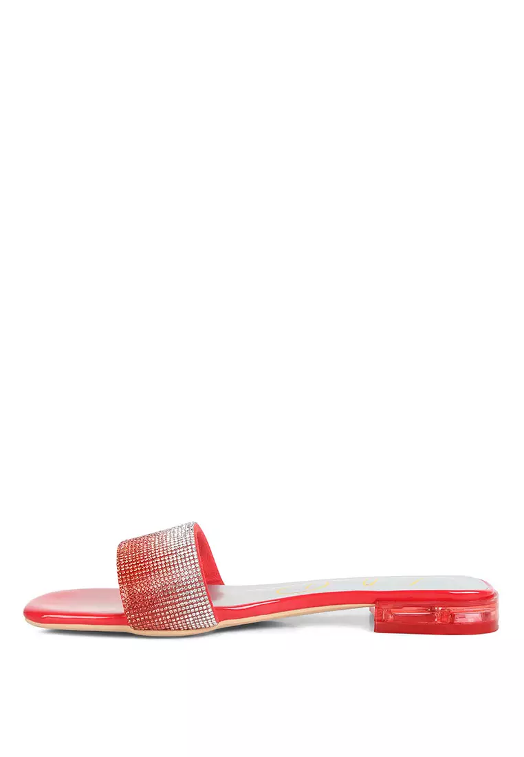 Red online rhinestone sandals