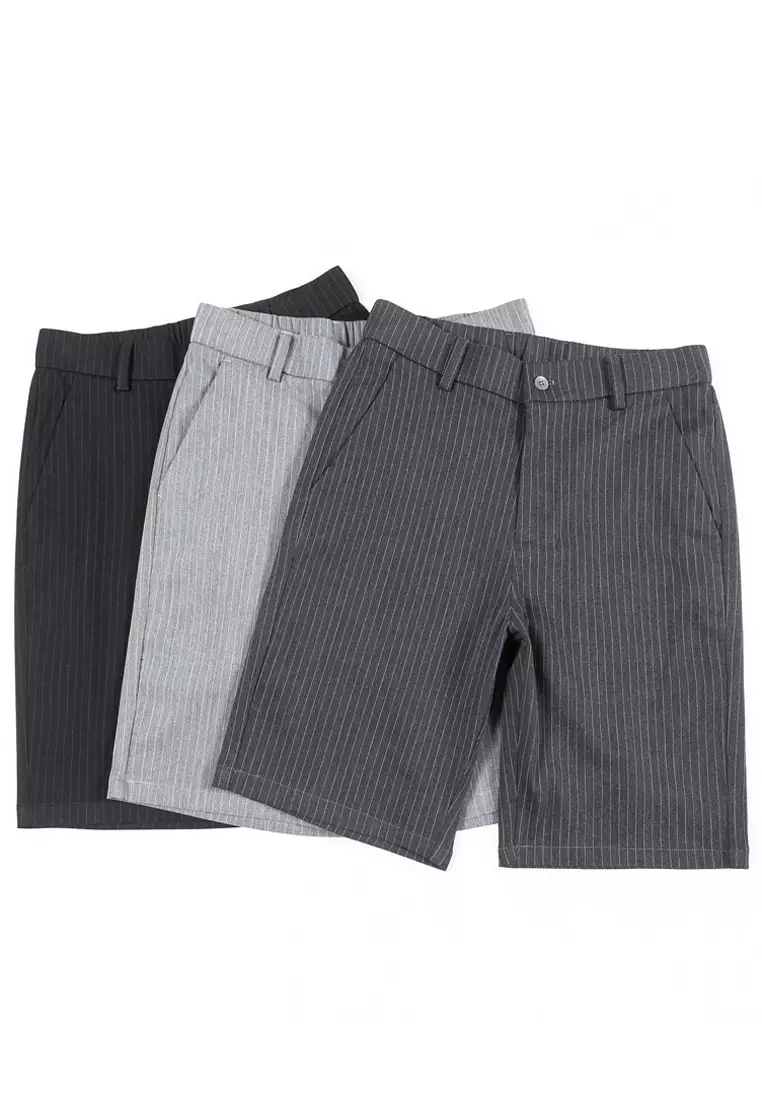 Stripe Casual Suit Shorts