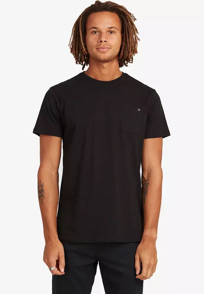 Regular Fit Chest-pocket T-shirt - Black - Men