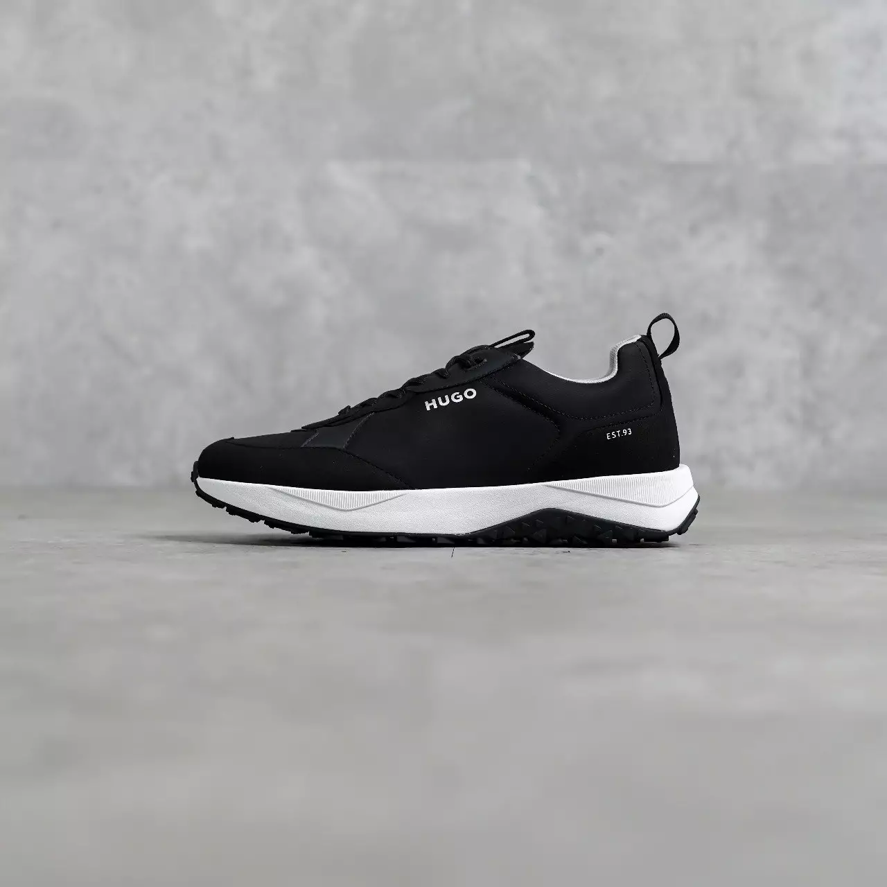 Sepatu HUGO BOSS HUGO EST 93 BLACK SNEAKER 100% ORIGINAL