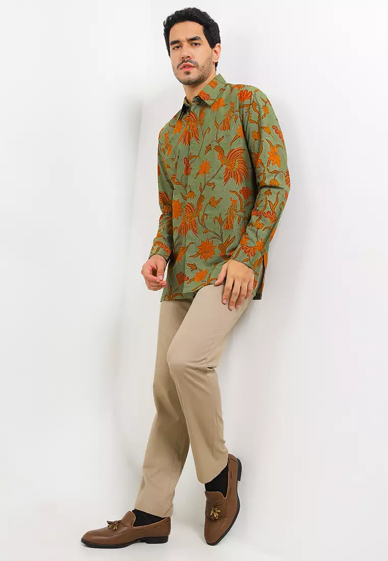 Kemeja Batik Lengan Panjang Motif Cendrawasih