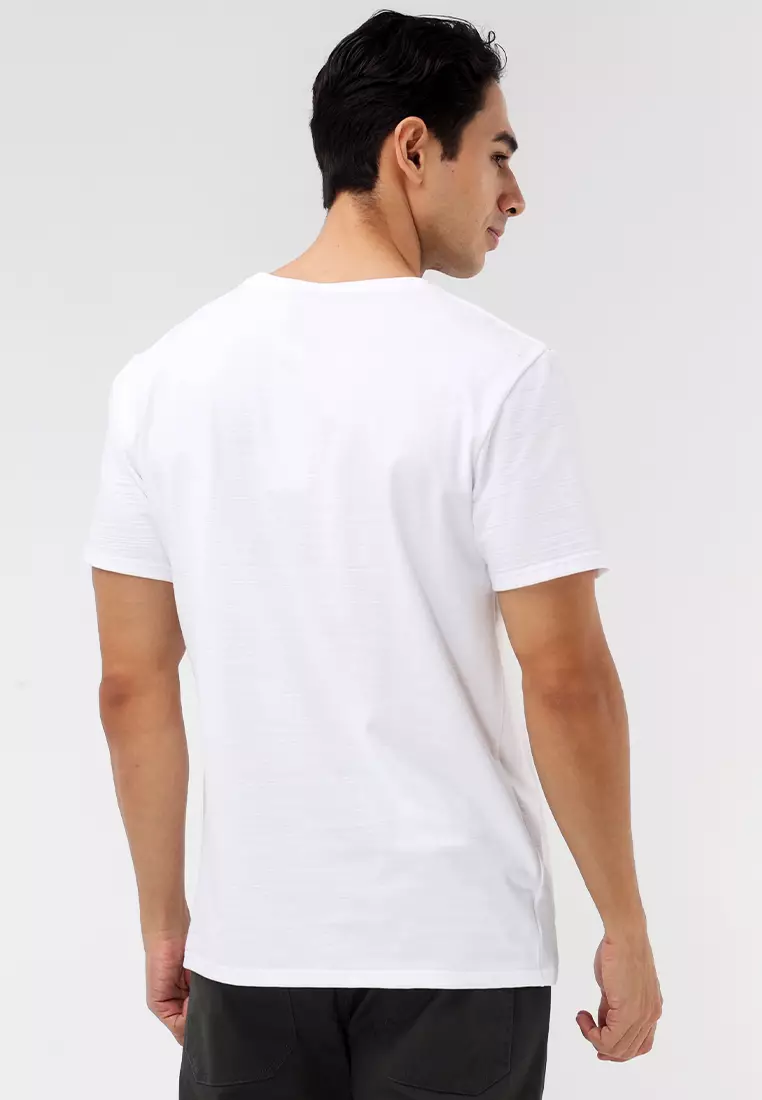 Round Neck Streaky Short Sleeves T-Shirt