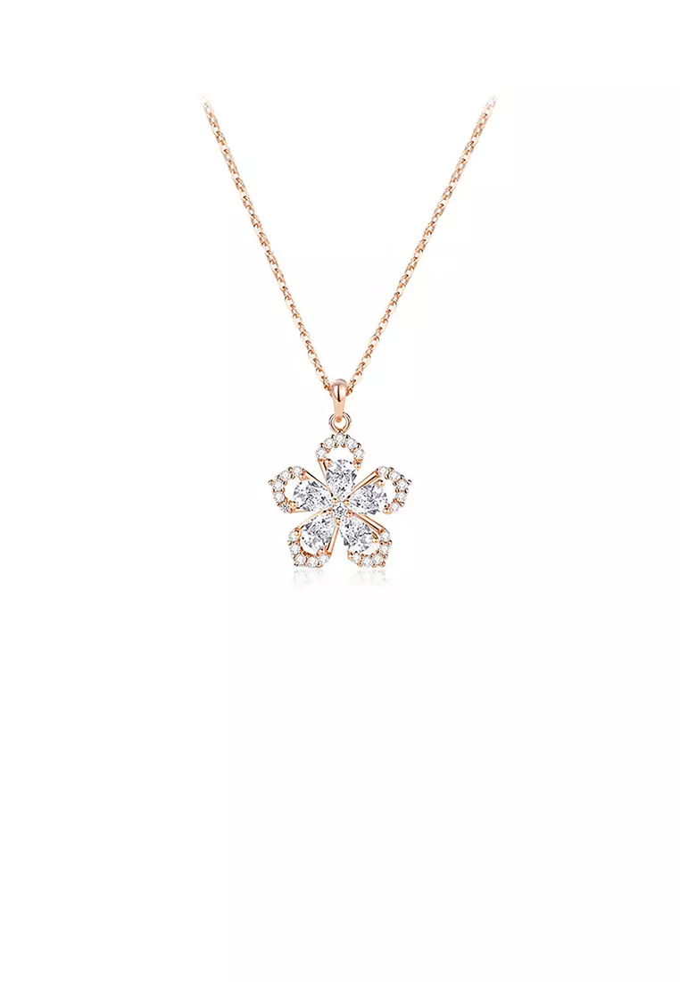 White gold flower discount pendant