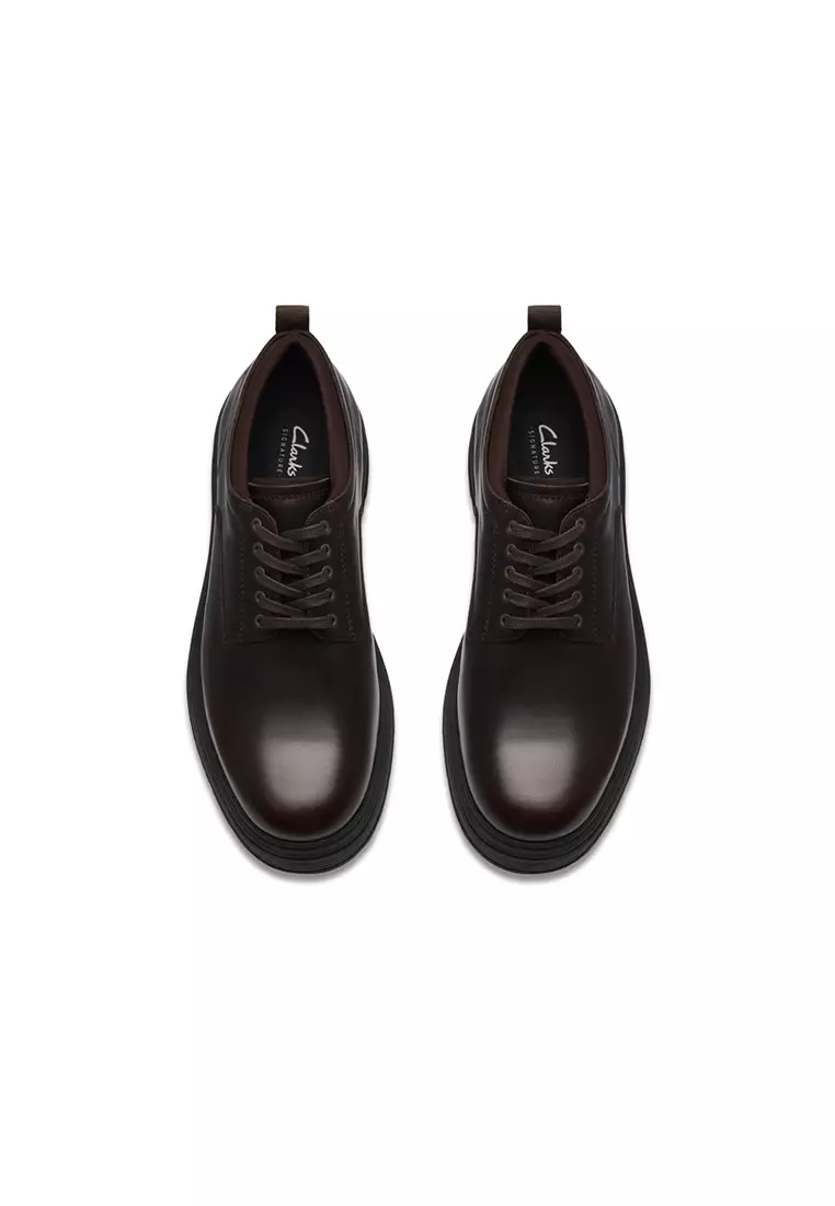 Mens Badbury Lace Derby Shoes - Dark Brown Lea