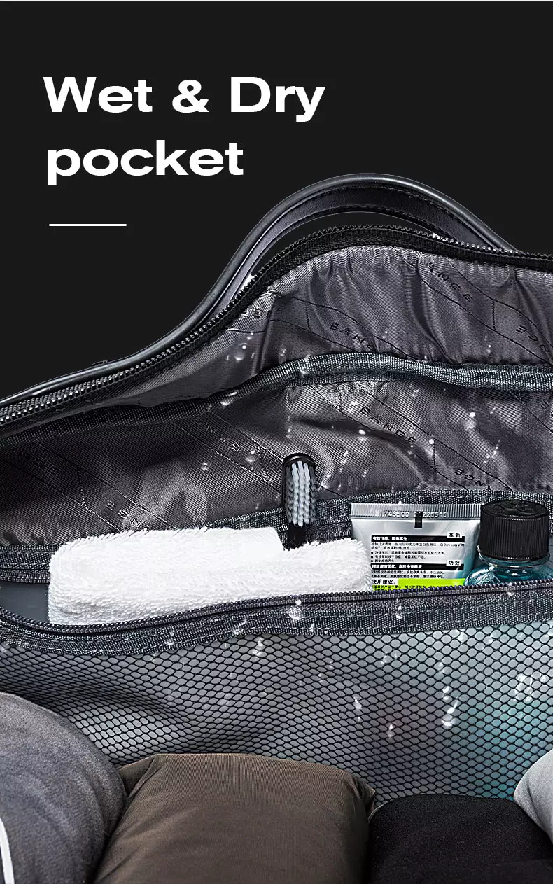 Bange BG77178 Tas Multi Fungsi Travel duffle bag GYM Pria Lock TSA - BLACK