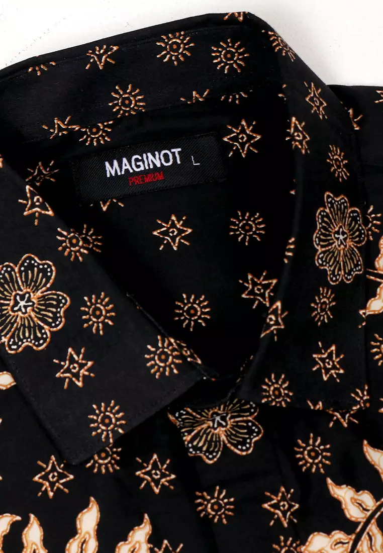 MAGINOT TANWIRA BLACK Batik Slim Fit Lengan panjang