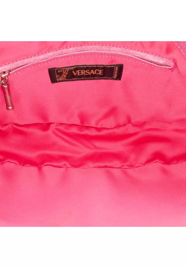 Pre-Loved Versace Canvas Gothic Logo Repeat Handbag