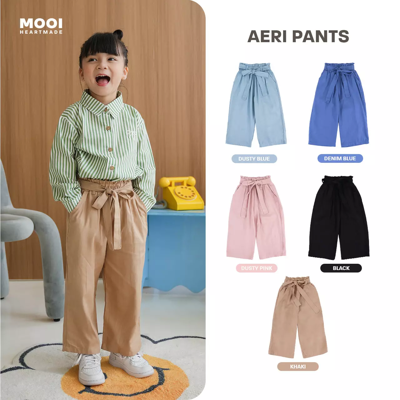 Mooi Celana Panjang Anak Perempuan Aeri Pants - Dusty Pink