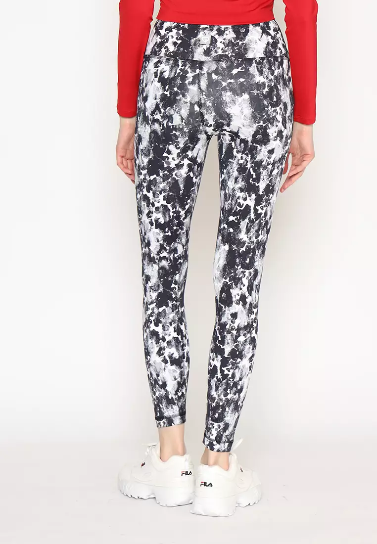 Fitwear - Legging Olahraga Wanita BRIGITTA PLAIN PRINTED - BLACK PRINT