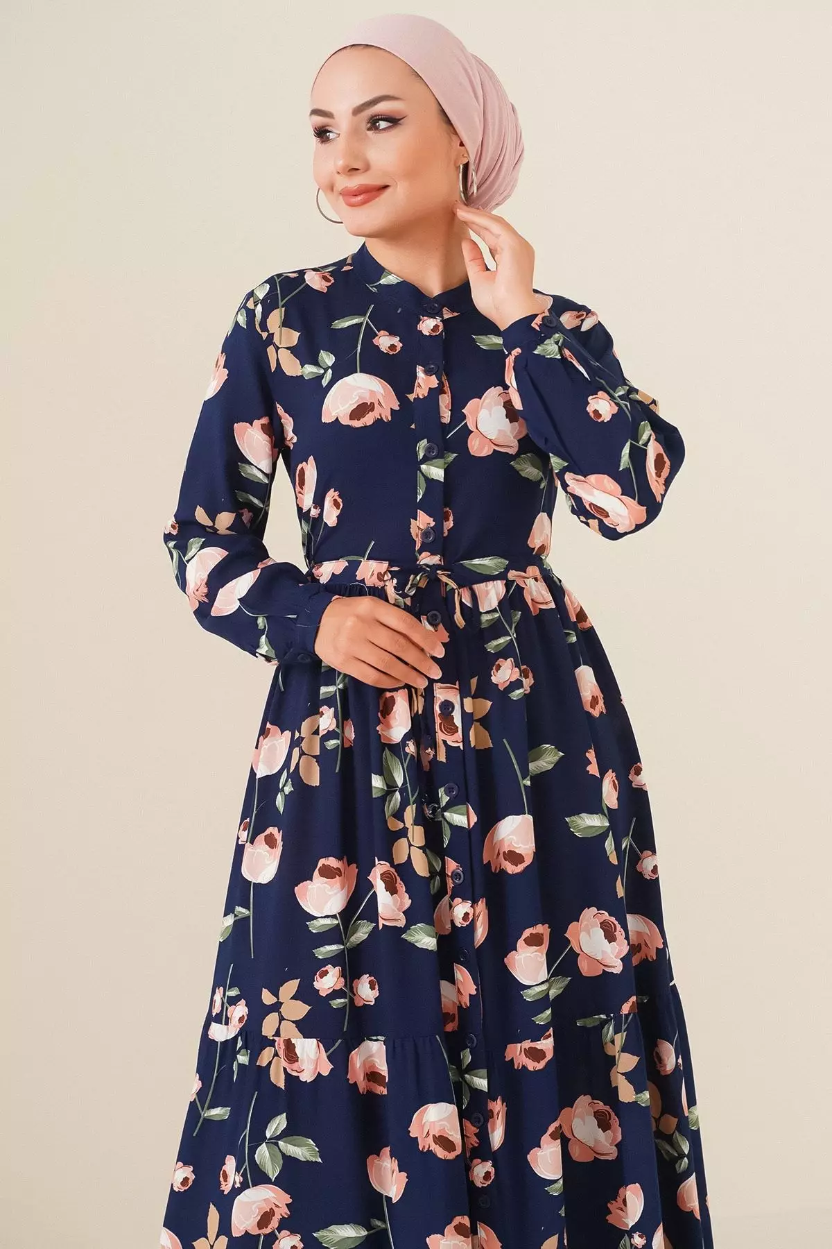 Modest Viscose Maxi Shirt Dress