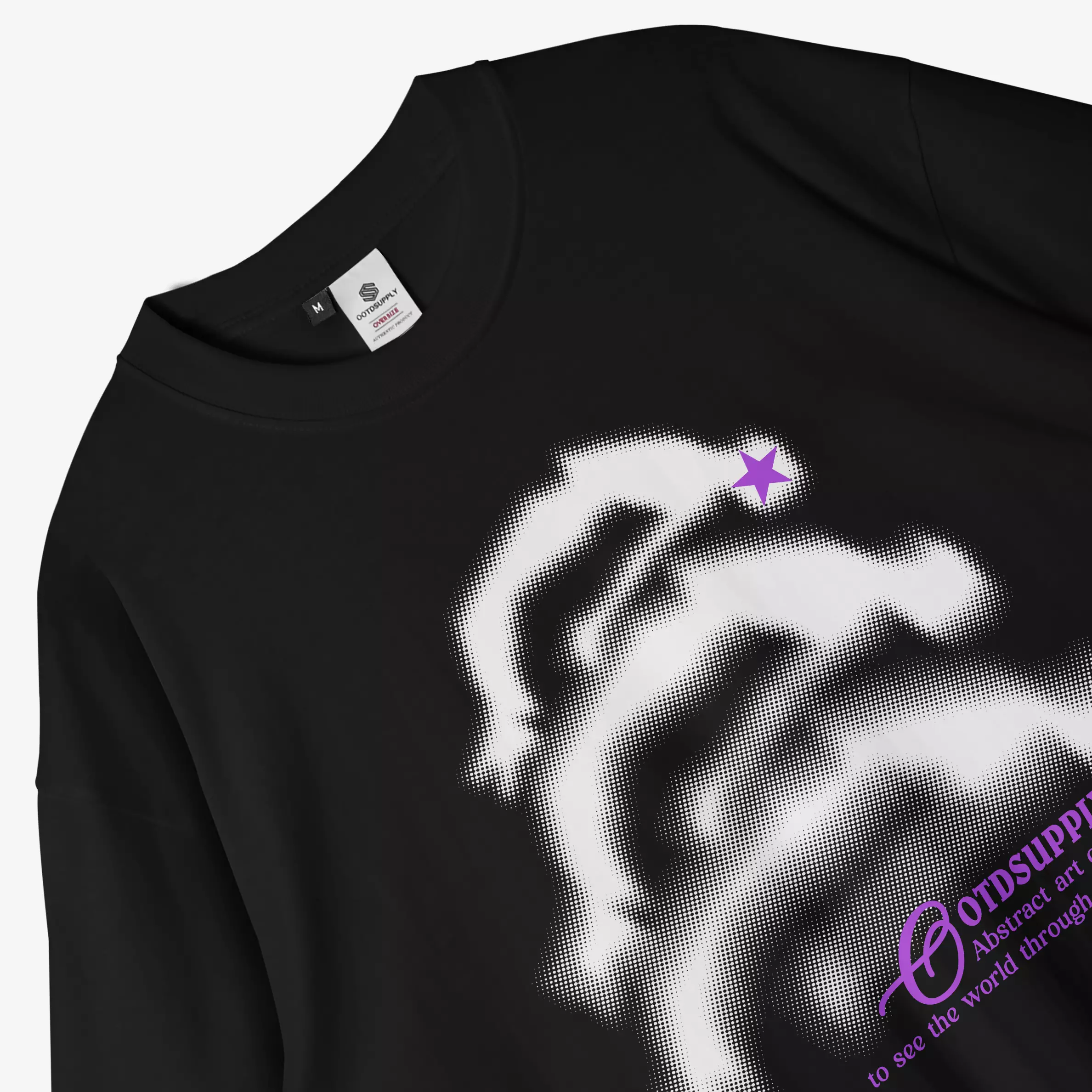 OOTDSUPPLY Oversized Tshirt Undefined Black & White l Kaos Oversize Pria dan Wanita OVZ208