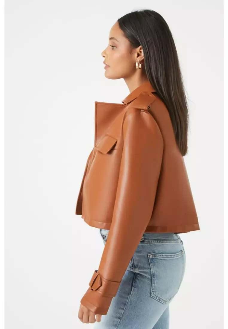 Buy FOREVER 21 Cropped Faux Leather Jacket 2024 Online ZALORA