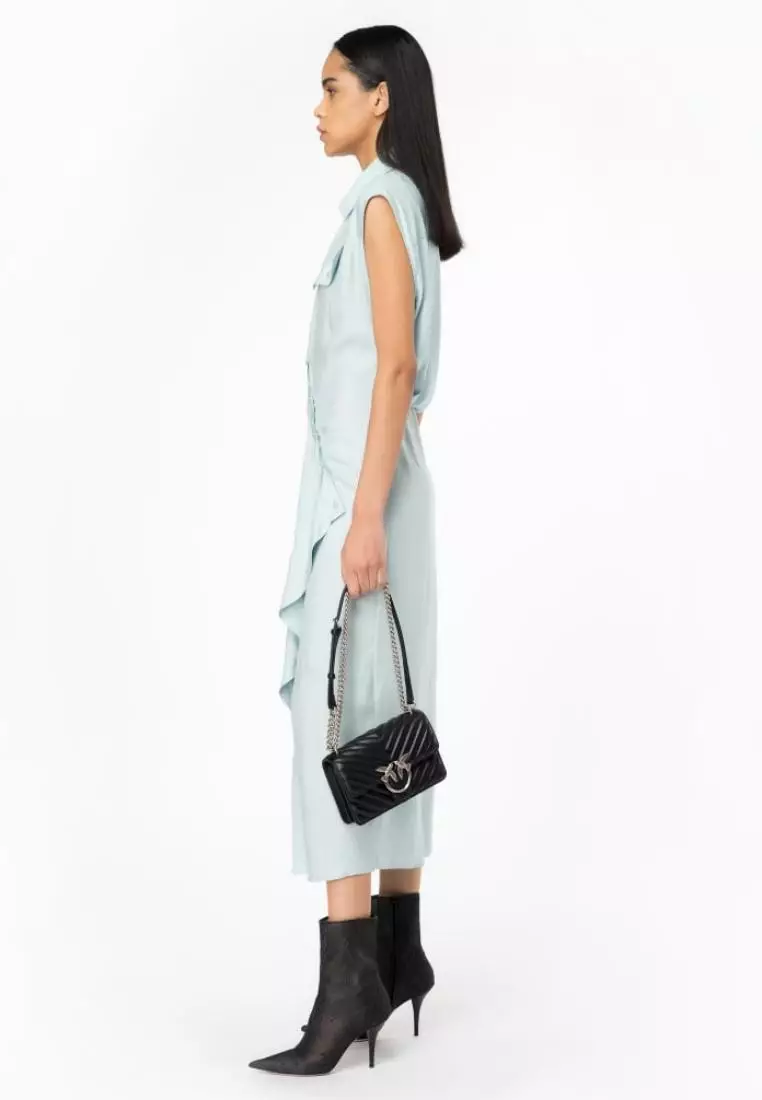 Buy Pinko Sleeveless shirt dress with asymmetric fastening