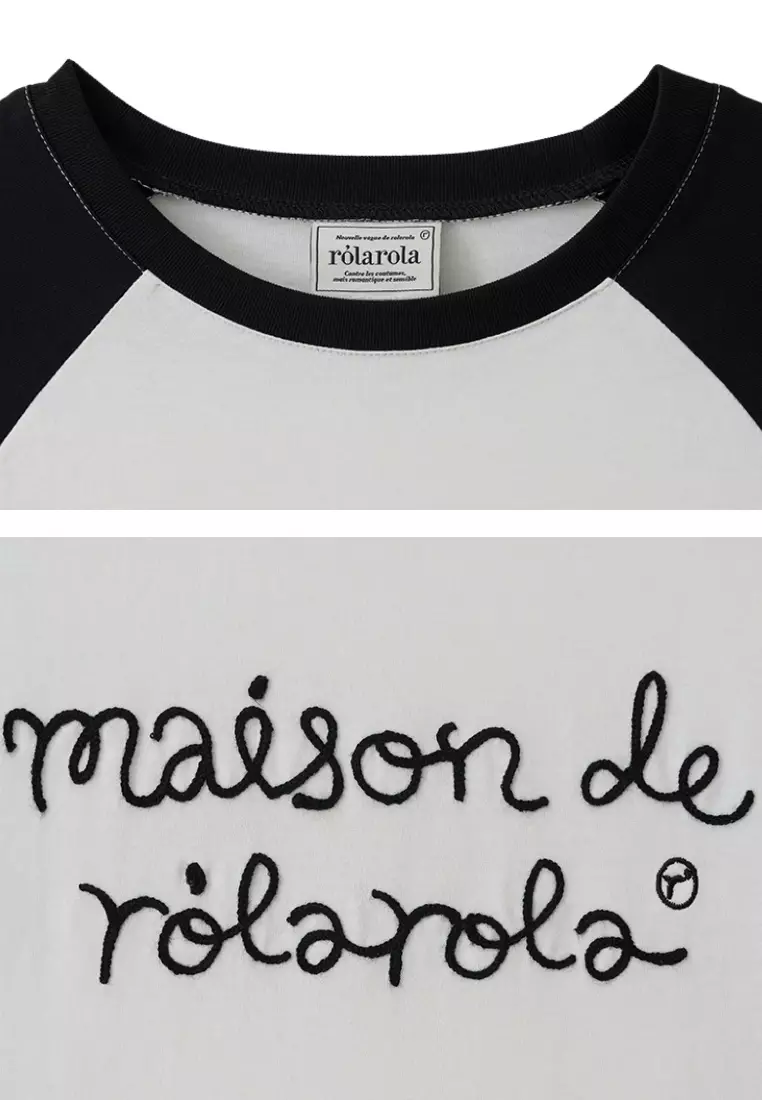 Maison De Rola Raglan T-Shirt - White Black