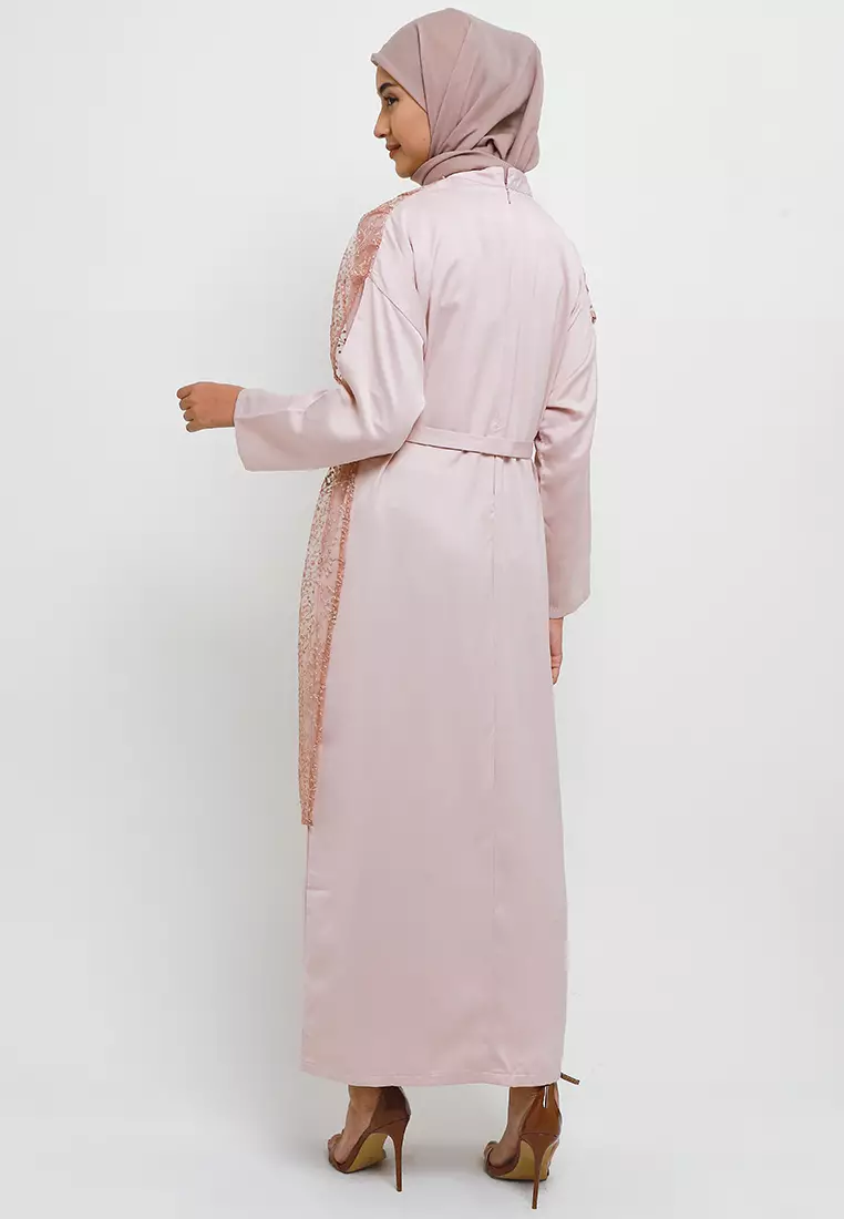 MFMW Ibrahima Dress Gamis Brukat Sand with Payet