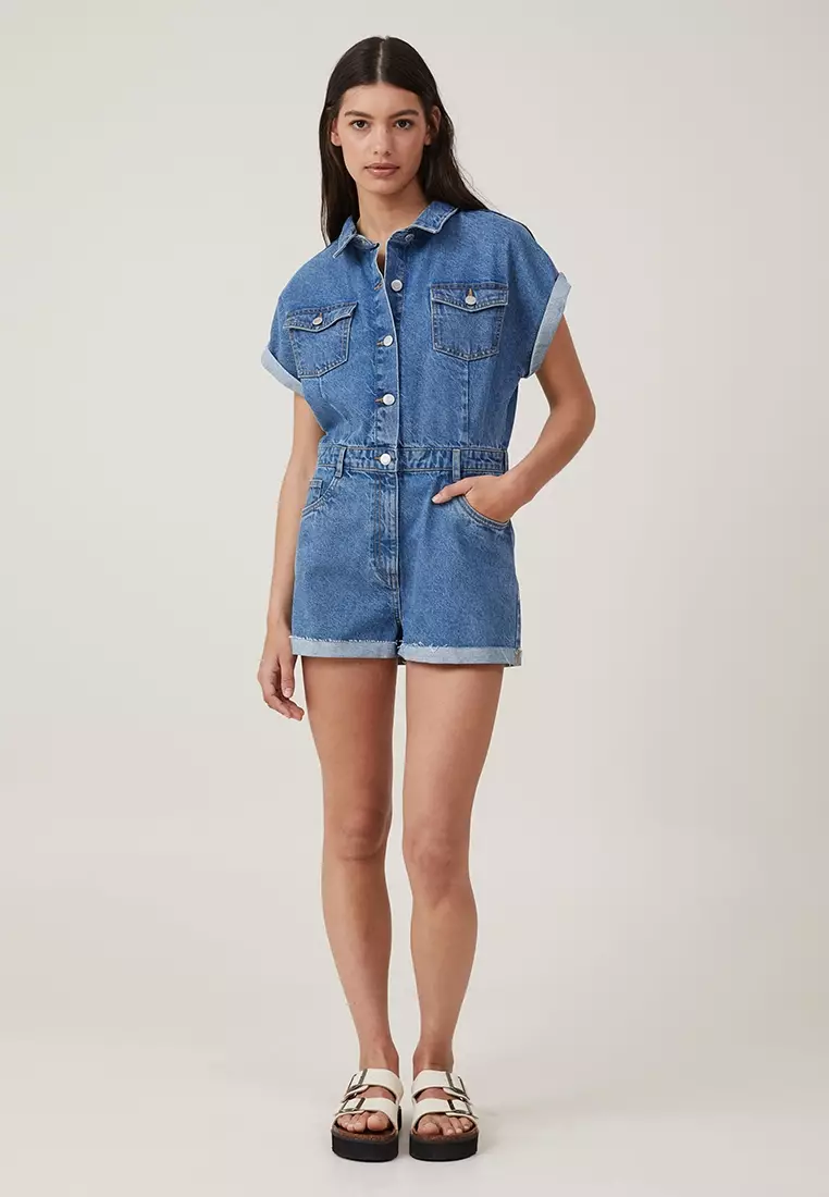 Buy Cotton On Denim Playsuit 2024 Online ZALORA