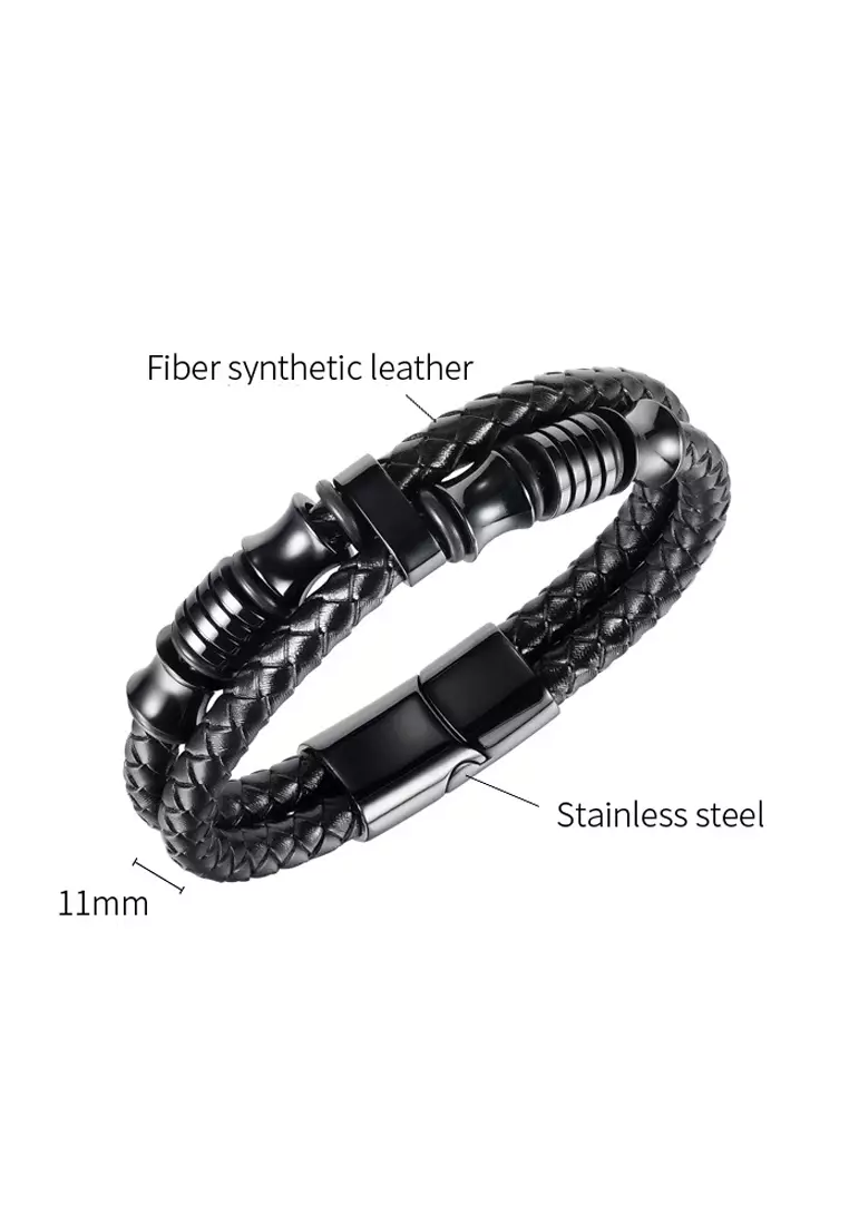 型男磁吸扣鈦鋼手環