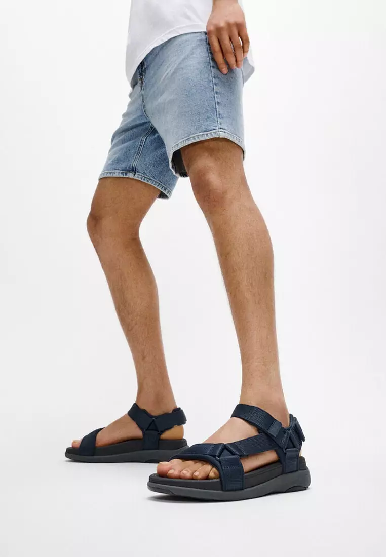 FitFlop F-MODE Go Mens Adjustable Webbing Back-Strap Sandals - Midnight Navy (IW6-399)