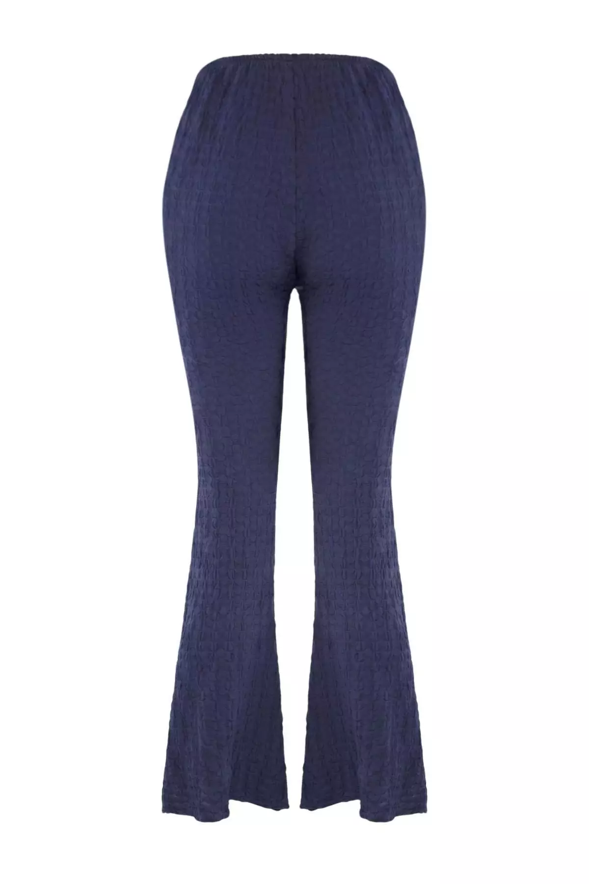 Indigo Knitted Textured Ruffle Detailed Beach Blouse Trousers Set Tbess26Au00031