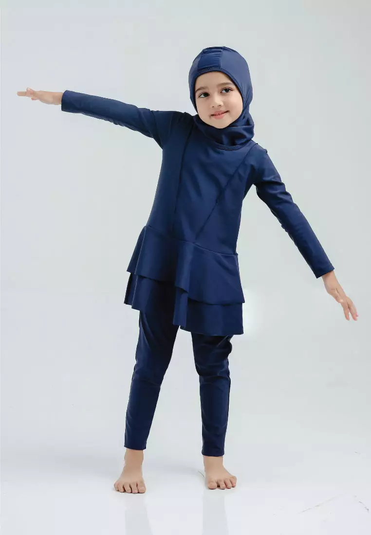 Layla Burqini Kids, Baju Renang Muslim Anak - True Navy