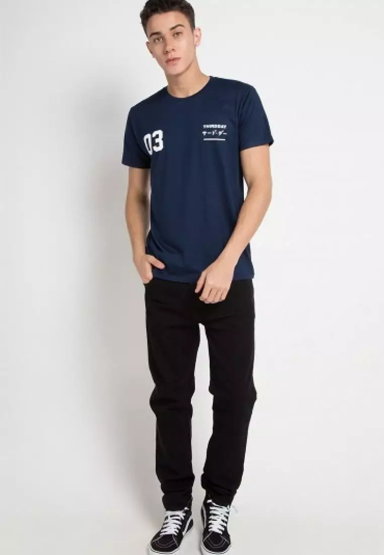 MTC09Z s-s Men thirdday03 Cst Kaos Pria navy