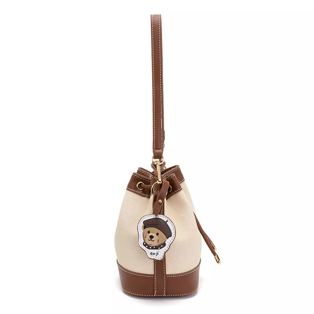 En-ji Monbin Handbag Wanita Warna Cream