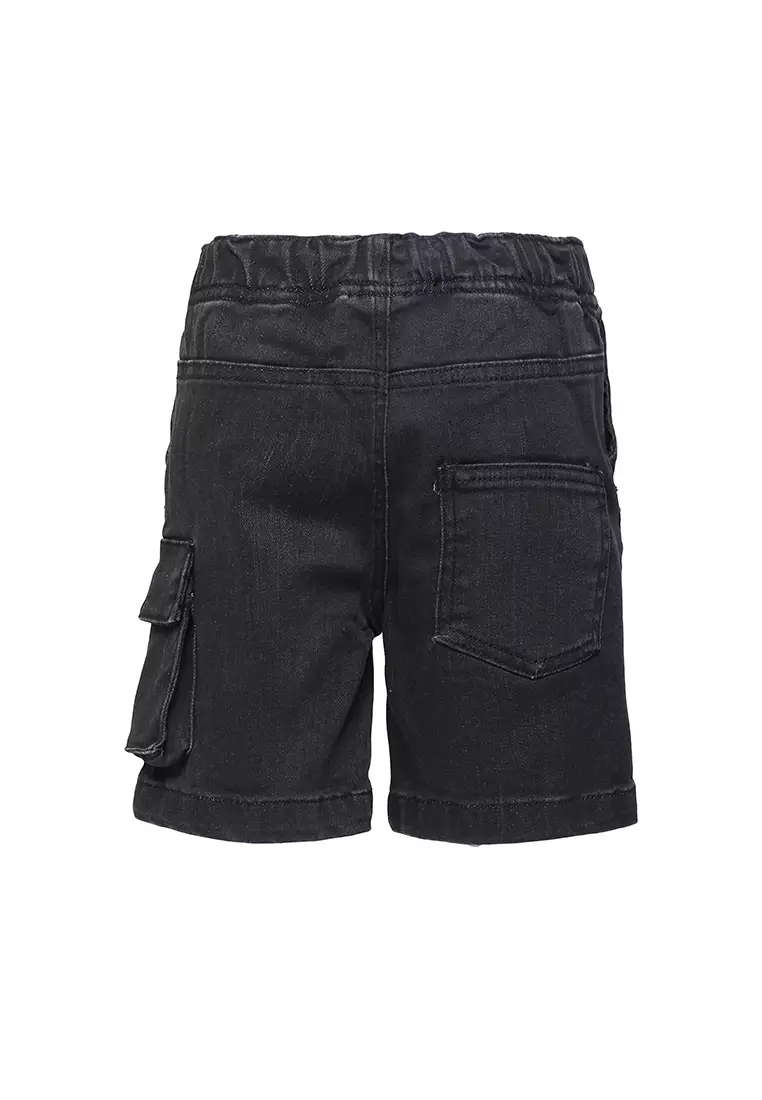 Qna Boy Break Celana Pendek Denim Anak Hitam