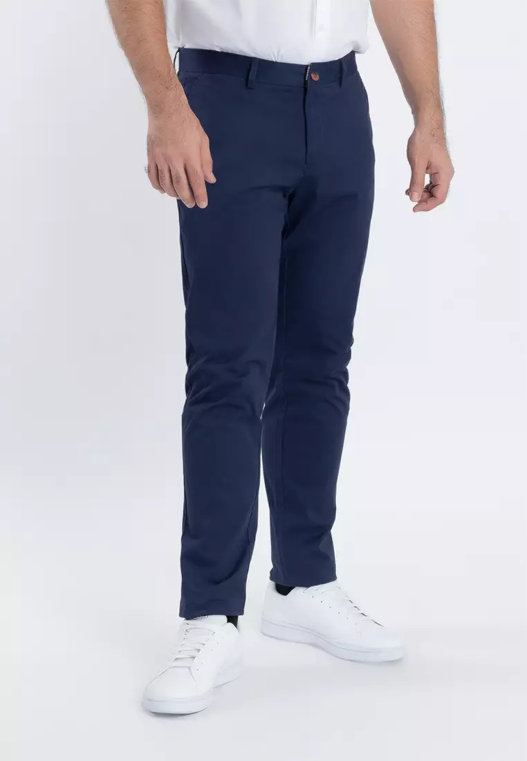 Slim Fit Chino Pants With Pocket Trim