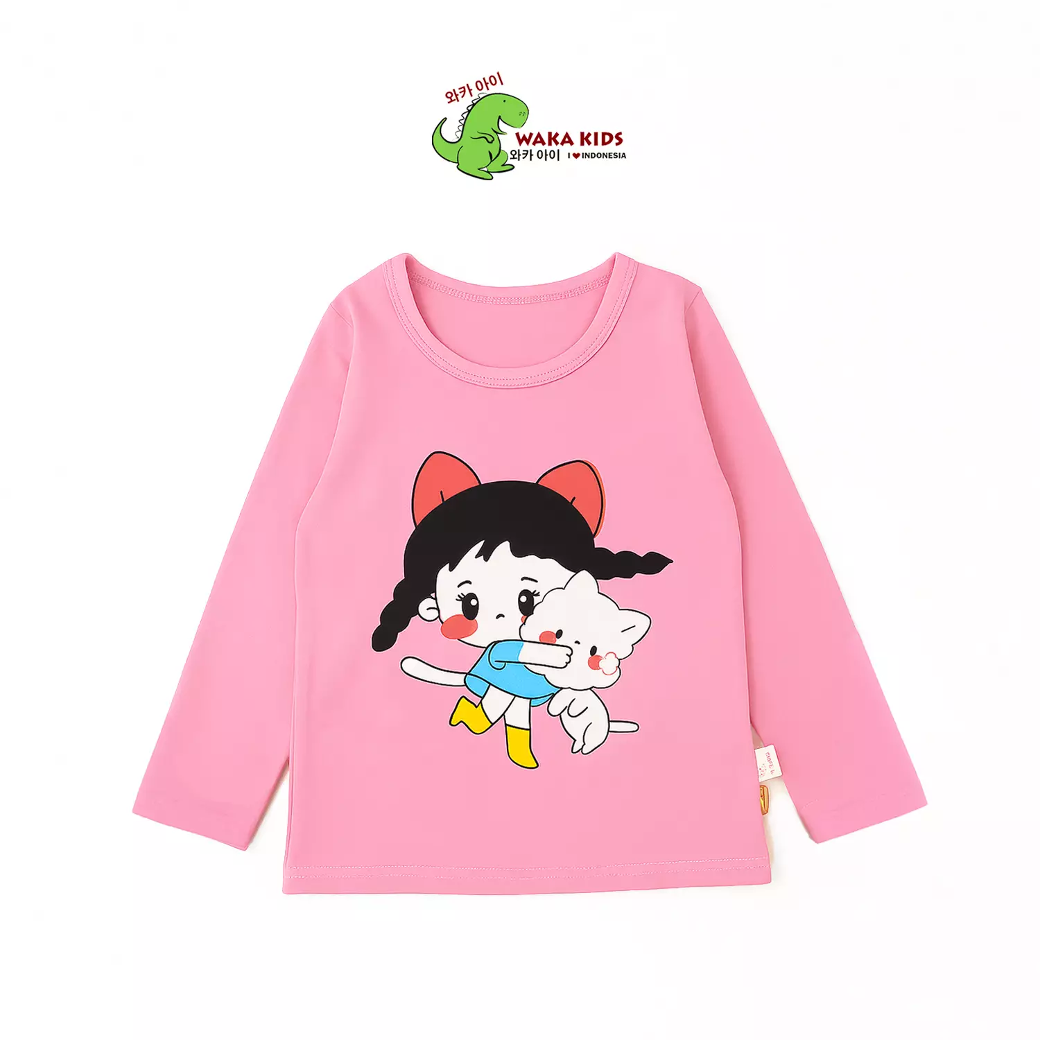 Wakakids Piyama Anak Cotton Setelan Baju Tidur Lengan Panjang Pajama Set Sleepwear Motif Little Girl Bahan Adem dan Lembut Venrz 4498