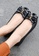 Halo black Bow Waterproof Jelly Flats Shoes FCB07SHD1A895BGS_2