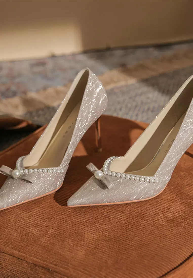 6CM Beaded Sequin High Heels IF86113-1