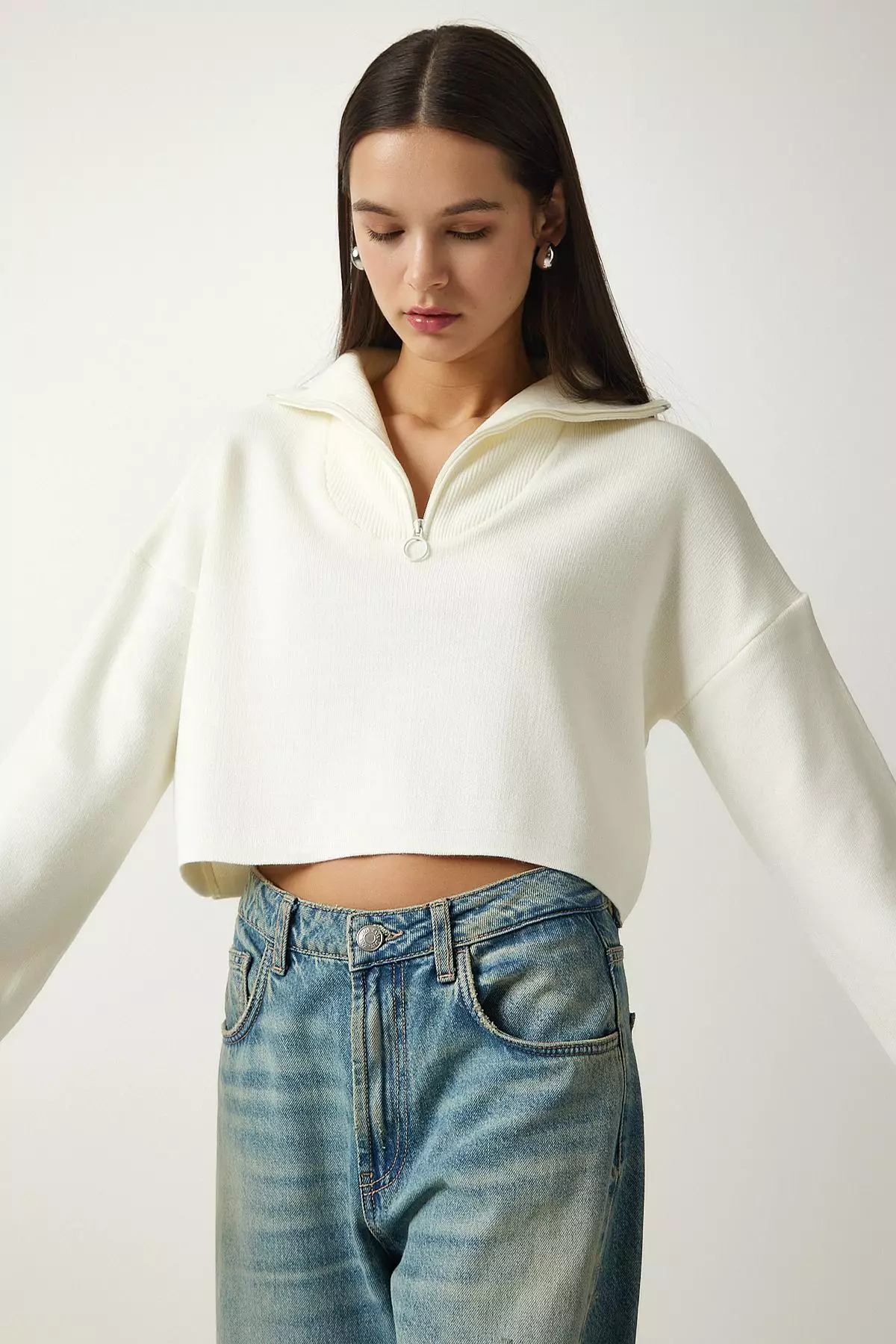 Crop Zip Sweater