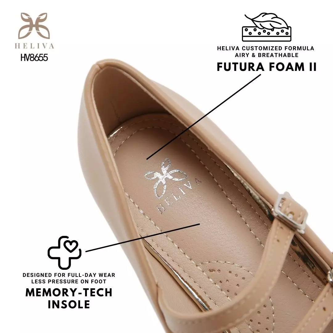  HELIVA ANVERA Mary Jane Heels Double Strap Sol 4.5cm HV8655  