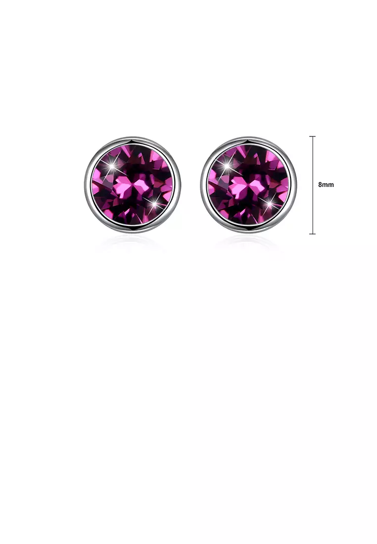 ZITIQUE 925 Sterling Silver Simple Round Stud Earrings In with