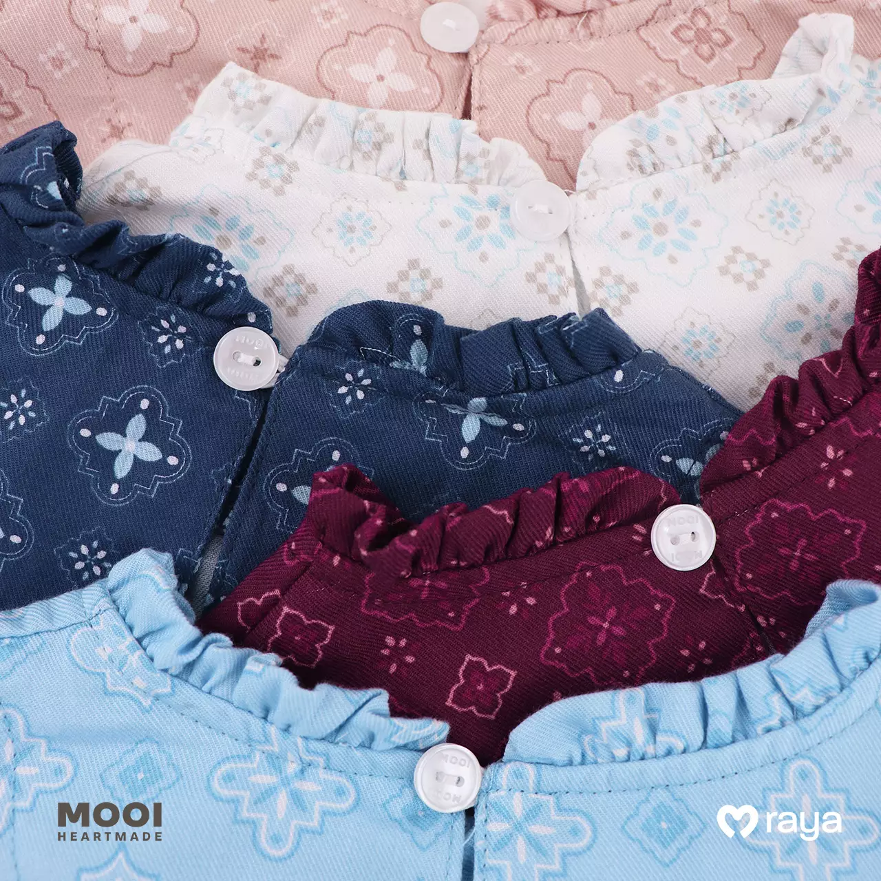 Mooi Setelan Anak Perempuan Raya Collection Daanya Tunik Set - Sky Blue