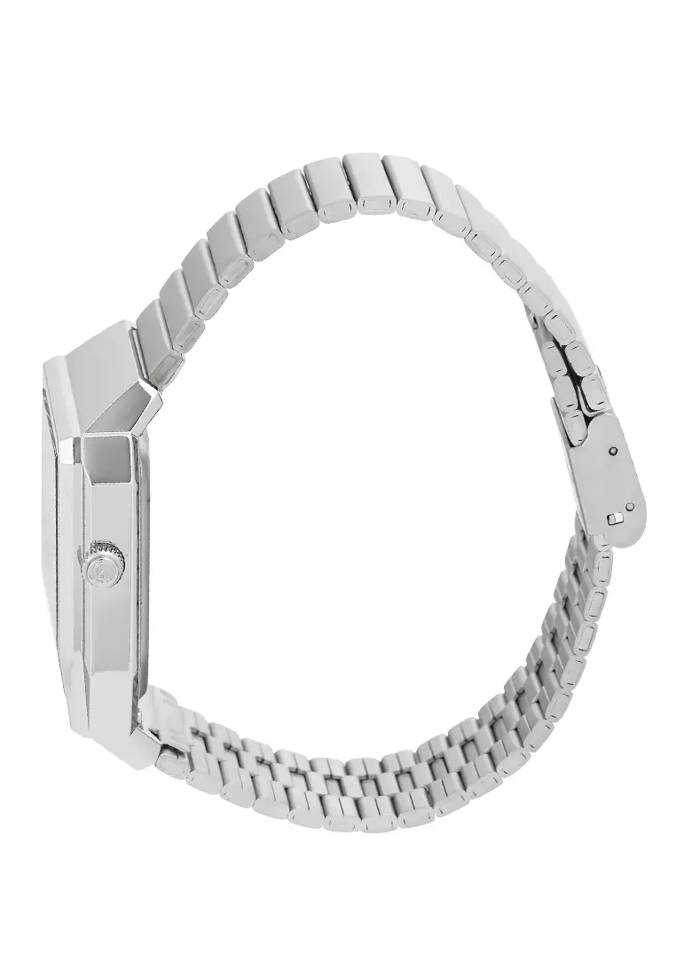 Alexandre Christie Dual Time - Jam Tangan Analog Digital Wanita - Black Dial - All Silver Stainless Steel - 2B37LHBSSDG