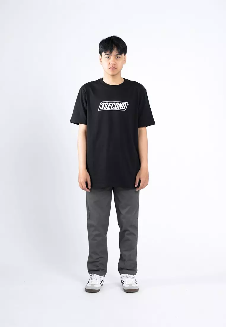 3Second Men's T-Shirt Short Sleeve Regular Fit Cotton Diagonal 3SCO OL-C230525